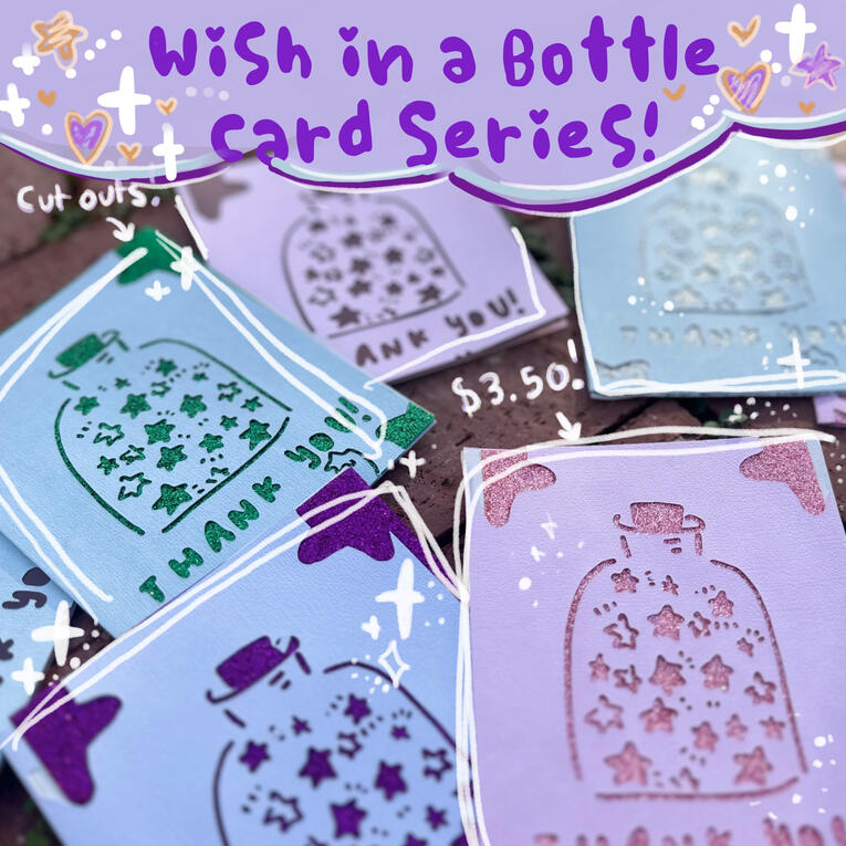 Wish in a Bottle Cutout Cards